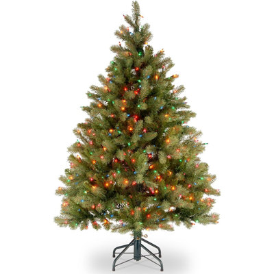 4.5ft. Feel Real Cascading Douglas Fir Christmas Tree with Multicolor Lights
