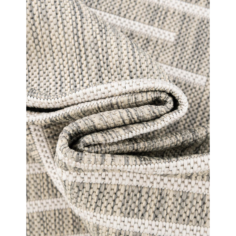 Ava-Mary Striped Indoor / Outdoor Rug, Rectangle 9' x 12'