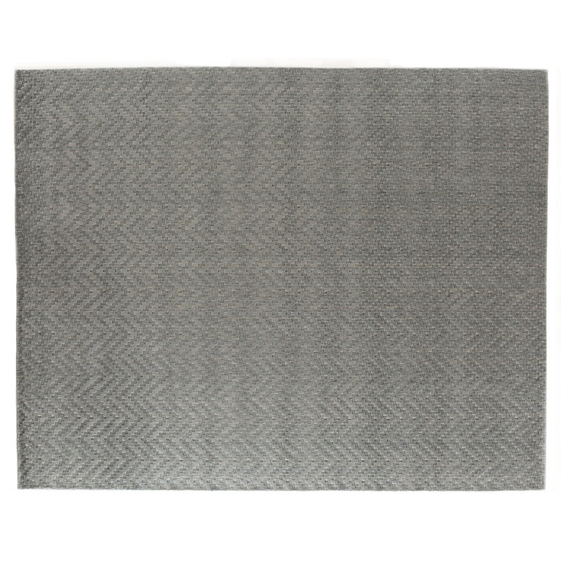 Demani Wool Chevron Area Rug in Mist, Rectangle 9' x 12'