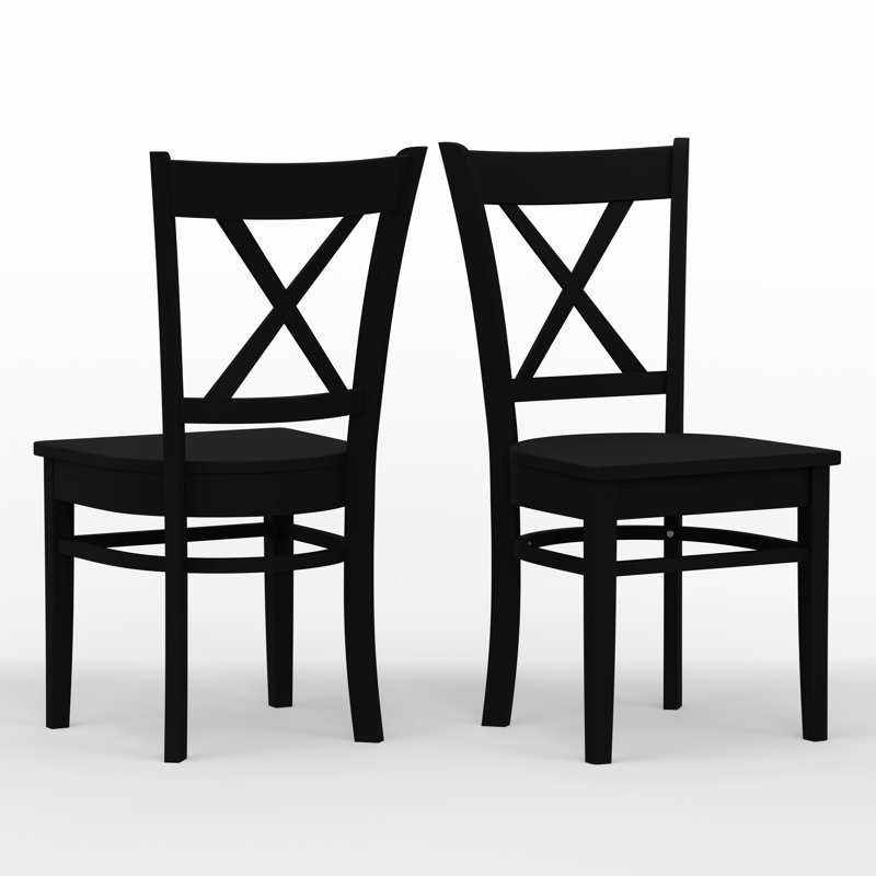 Arthemus 17.72'' H Solid Wood Side Chair, Black