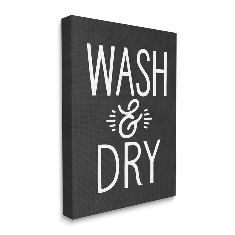 Wash And Dry Vintage Cleaning Phrase Kitchen Laundry by Lettered And Lined - Textual Art, Wood Plaque, 40" H x 30" W