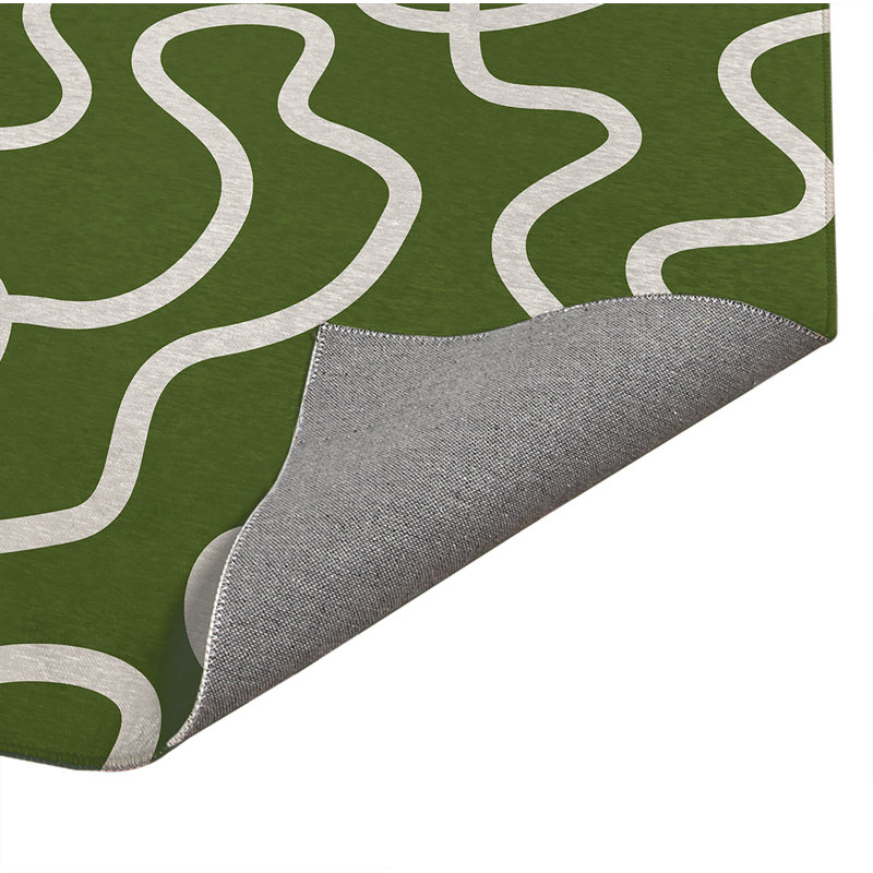 Squig Indoor Doormat, Vert olive, L 60 po x L 84 po