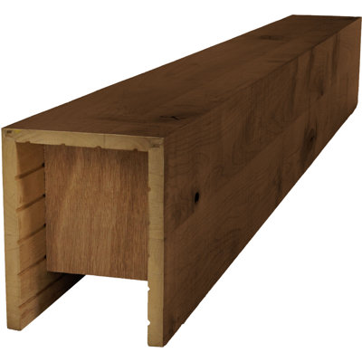 AmeriCraft Wood Resawn Beam, 3-Sided (U-Beam), 5 1/2"W x 5 1/2"H x 120"L, Espresso Finish, Stain Grade Knotty Alder