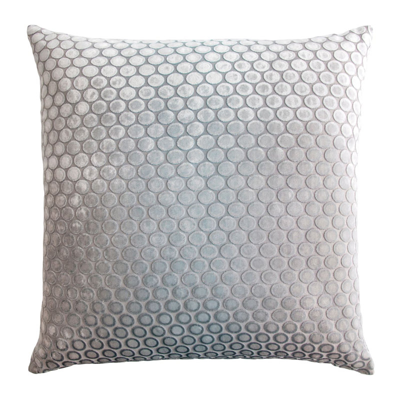 Dots Square Velvet Pillow Cover & Insert, Robin's Egg, 18"H x 18"W
