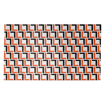 Tapis géométrique noir / brun / blanc