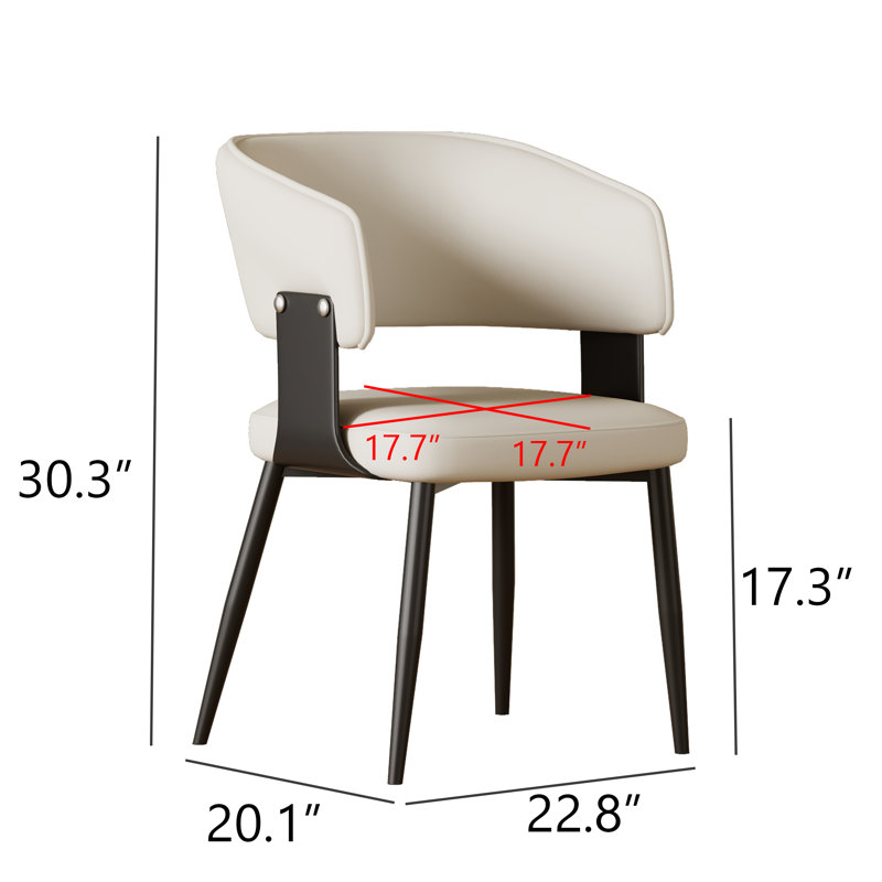Ensemble de chaises de salle à manger Jordai Modern os 2, similicuir blanc avec pieds en acier, non assemblé