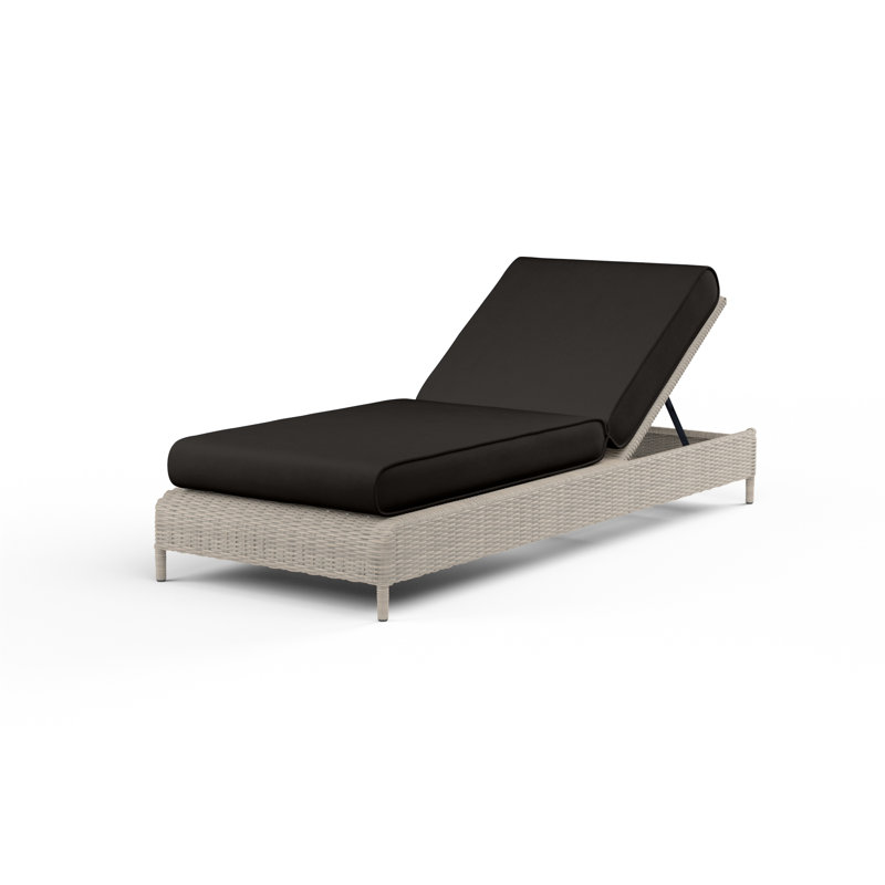 Manhattan Outdoor Resin Wicker Chaise Lounge, Spectrum Carbon Sunbrella®