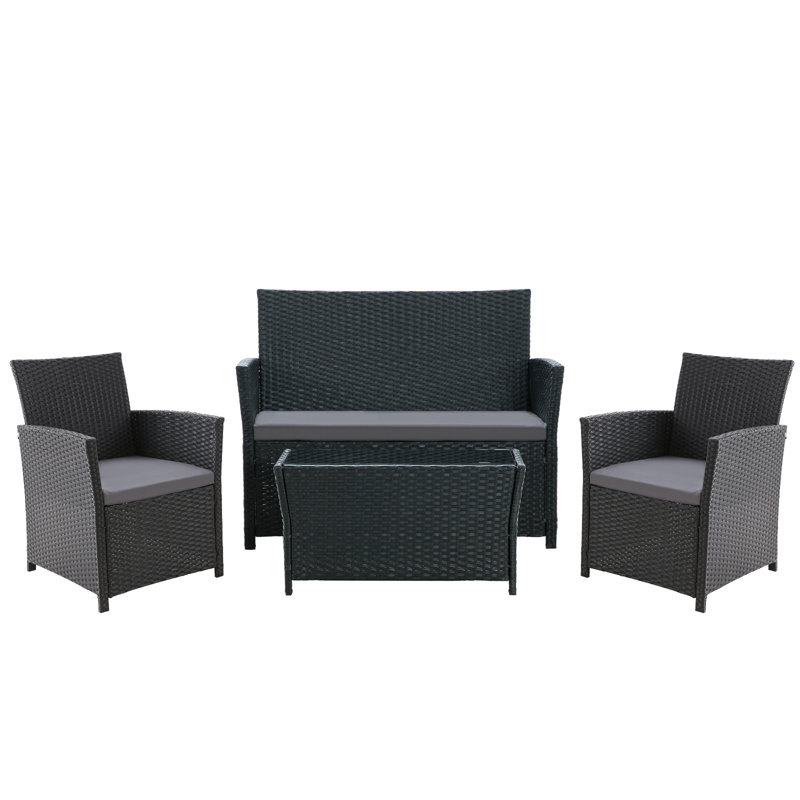 Ensemble de mobilier d'extérieur en rotin 4 pièces 4 pièces
