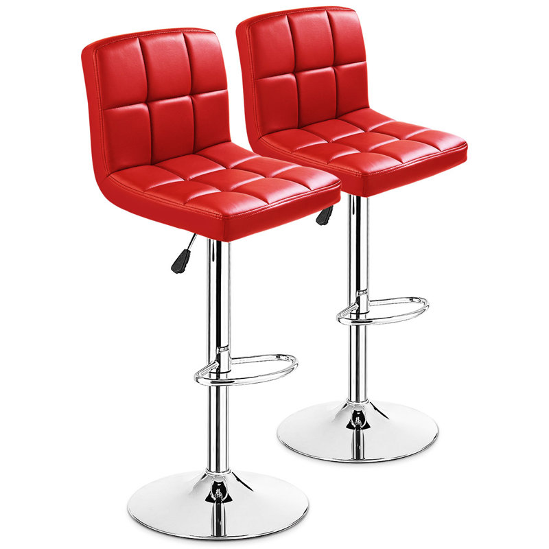 Tabouret de bar pivotant à hauteur réglable Stuart, Rouge