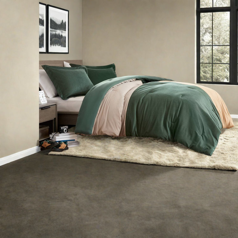 Modern Bedding Sets, 3 Piece Full Queen Corduroy Comforter for Home