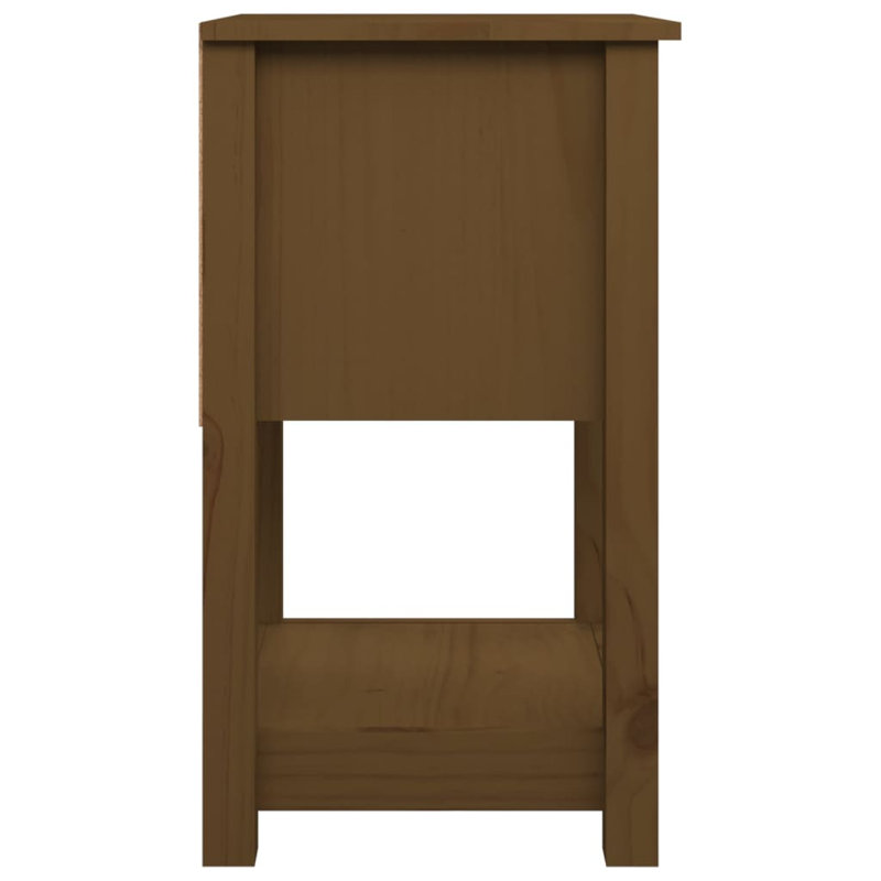 40cm W Solid Wood Bedside Table, Brown, Individual