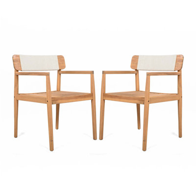 Chaises de salle à manger d'extérieur en bois massif