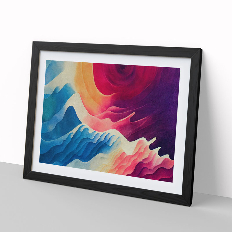 Edgy Modern Abstract - Single Picture Frame Print, Black Frame, 46cm H x 64cm W x 2cm D