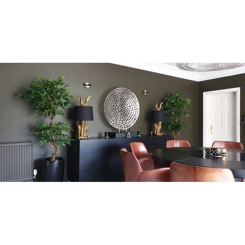 Faux Ficus Tree, Black, 120cm H x 20cm W x 20cm D