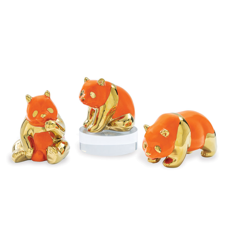 Panda Objects (Set/3), Orange/Gold
