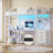 Loft Bed With L-shaped Desk, Bed Frame With Led Lights & Charging Station, 3 Fabric Drawers-1776780719-1794421716