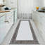 Plain Rug with Greek key Bordered Gel backed Rug Aleecia Cream/Black Rug-543344778
