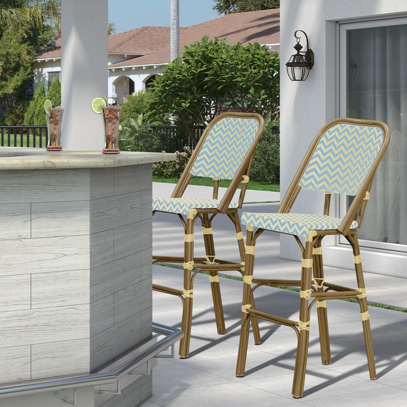 Tabouret de bar 46,46 po Forshee, Bleu clair