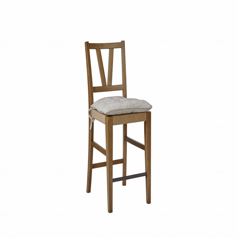 Fauteuil à hauteur de comptoir à lattes, Amande