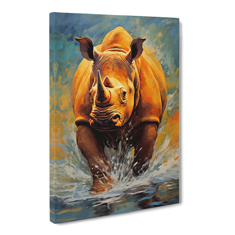 Rhino Expressionism - Print, 50cm H x 35cm W x 3cm D