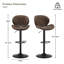 Swivel Upholstered Adjustable Height Counter Stool with Metal Frame-1361811540