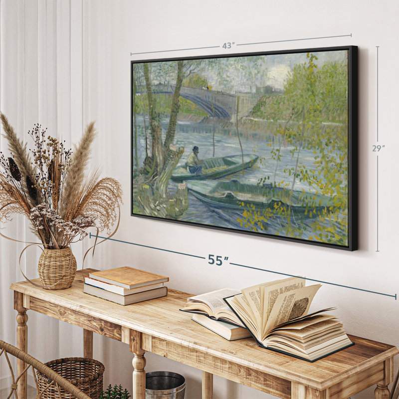 " Fishing In Spring Canvas Print ", 29" H x 43" W
