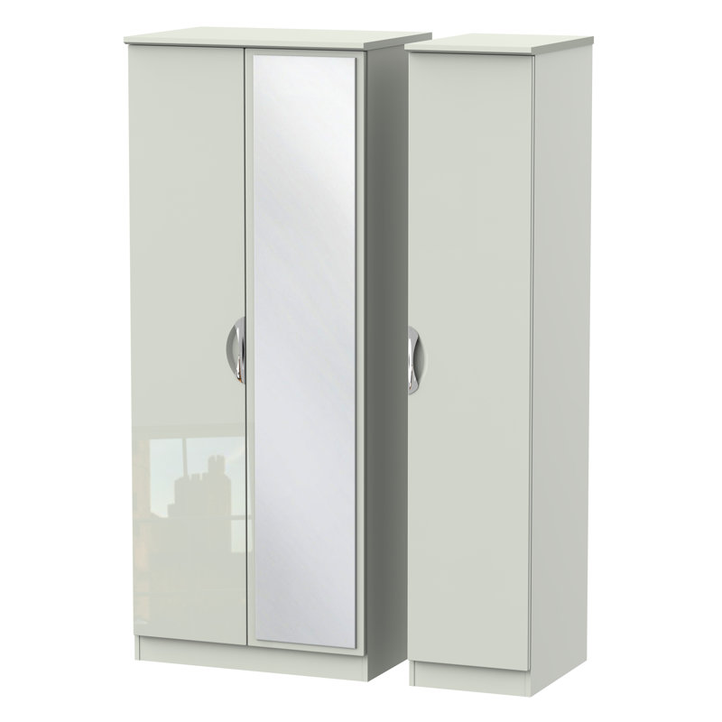 Ratley 3 Door Manufactured Wood Wardrobe, Kashmir Gloss, H183 x W111 x D53cm