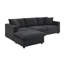 Canapé modulaire moderne 101 * 66 "avec coussins décoratifs, ensemble de canapé en L en forme de nuage avec siège large, ensemble de canapé en tissu confortable en polyester 4 places avec repose-pieds mobile pour salon, appartement, bureau-1814708935