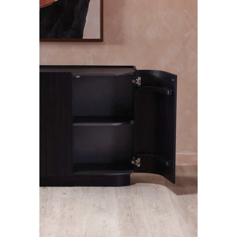 Povera 72'' W Solid Wood Sideboard, Black
