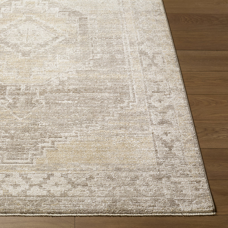 Moroccan Area Rug, Light Grey/Taupe/Off-White/Tan/Dark Brown, Rectangle 152 x 225 cm