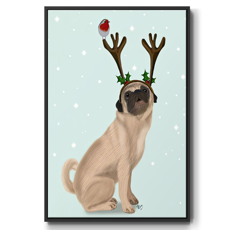 Carlin de Noël avec bois et merle, Noir, H 41 po x l 27 po x P 1,5 po
