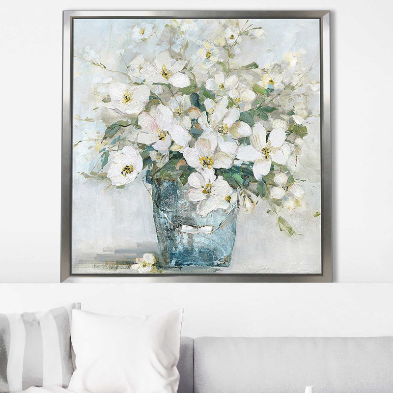 «Cottage Charmer II» par Sally Swatland, Cadre flottant argent, H 27,5 po x l 27,5 po x P 2 po