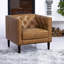 Woodford Genuine Leather Chesterfield Accent Chair