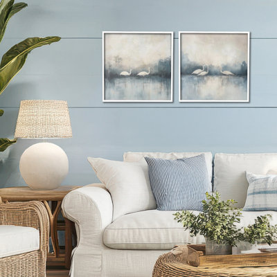 Still Waters And Soft Wings 2pc Framed Giclee Set, design by Mona Grace