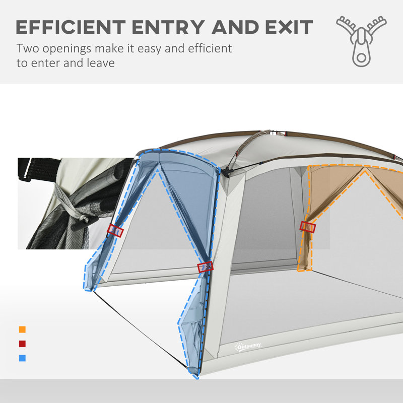 White 8-Person Screen House Tent with Carry Bag