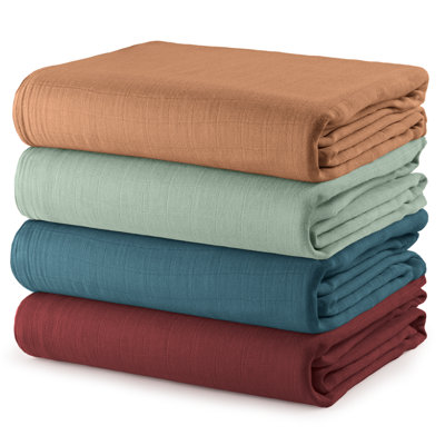 Comfy Cubs Muslin Swaddle Blankets (Pack of 4) - 47” x 47”, Soft Cotton, Large Swaddling Wrap