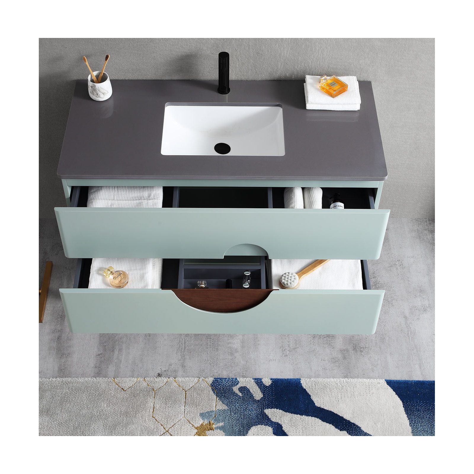 Kimber 48'' Single Bathroom Vanity, Aloe Green