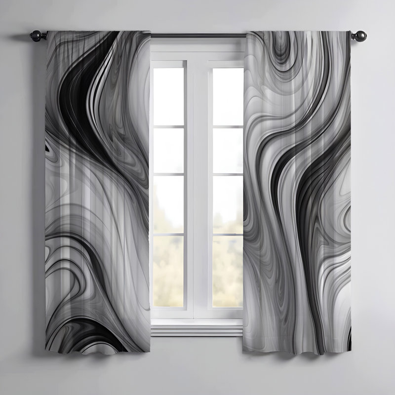 Paire de rideaux semi-transparents en polyester Edytha, L 20 po x L 52 po