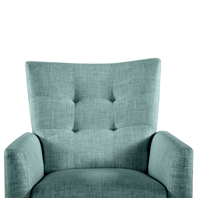 Fauteuil inclinable Amaurie Tacho avec dossier capitonné, Polyester bleu