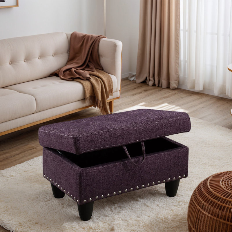 Linen Storage Ottoman Living Room, Amaranth