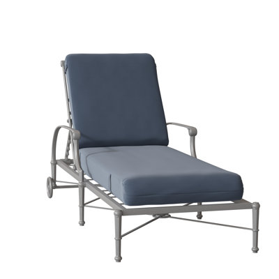Delphi 76" Long Reclining Single Chaise with Cushion by Woodard