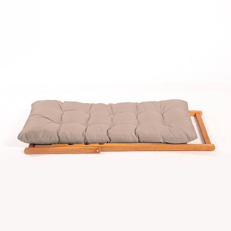 Phillippi Reclining Deck Chair with Cushion, Beige