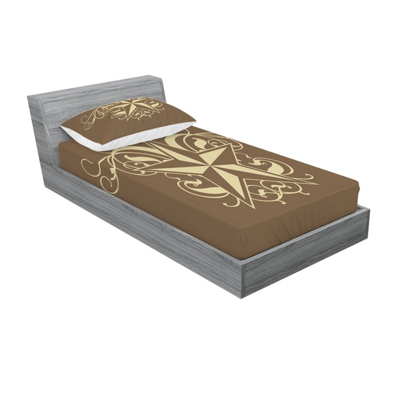 Ensemble de draps à tourbillons baroque star curves, Ensemble de draps pour lit simple TG avec drap-hou