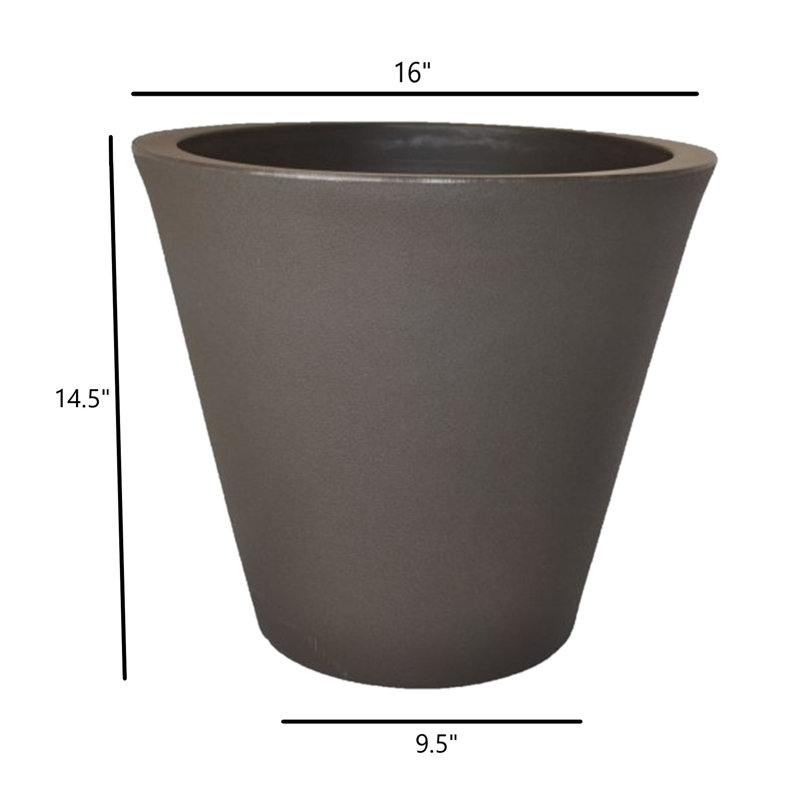 Queens Boulevard Pot Planter, Espresso, 14.5"H x 16"W x 16"D
