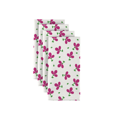 Polyester Floral Square Napkin