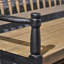 Banc d'extérieur en bois avec tablette, gris et noir pour un look élégant de rangement classique noir, fabriqué