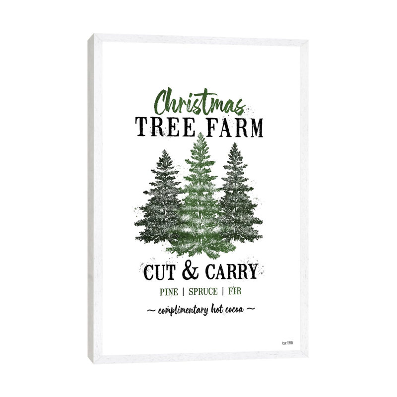 Christmas Tree Farm by House Fenway - Print on Canvas, 66.04 cm H x 45.72 cm W, White Framed Canvas