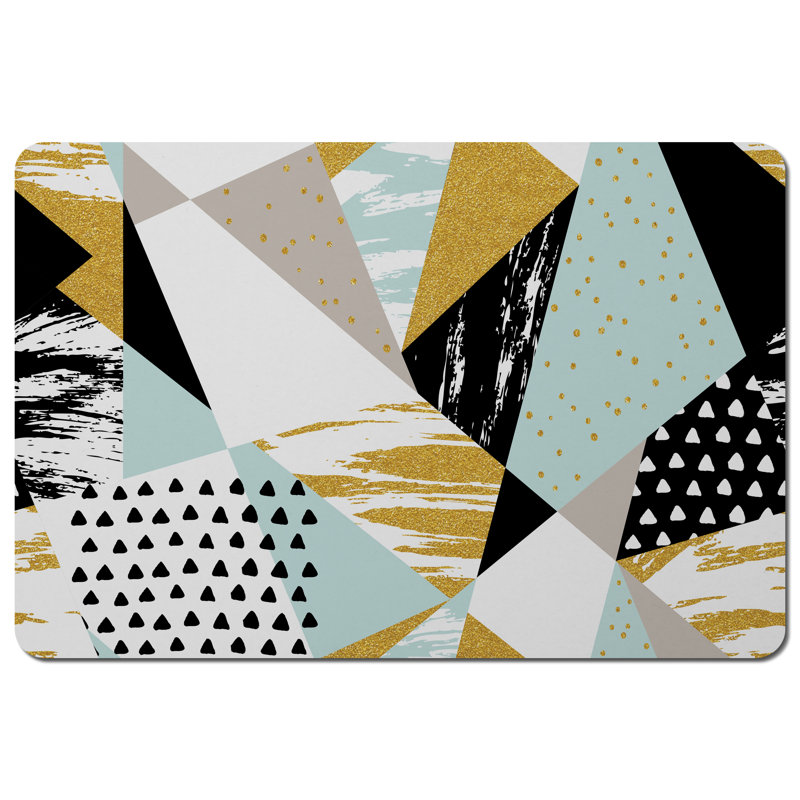 Everly Polyester, Wood Patchwork Rectangle Placemat