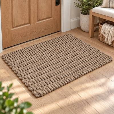 Tapis de porte en jute tissé 24 po x 36 po pour entrées couvertes