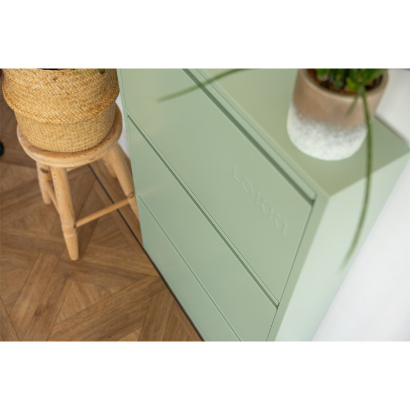 Cathelene 6 Pair Shoe Storage Cabinet, Sage Green